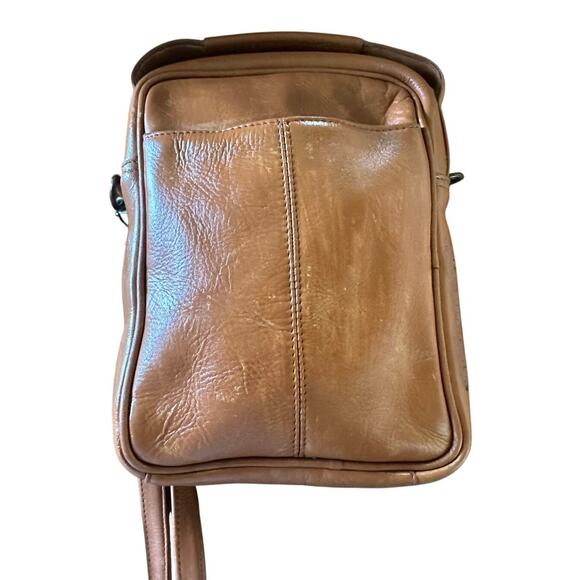 Frye Carmel Brown Genuine Leather Boho Satchel Small Anti Theft  Crossbody Bag - Picture 6 of 15